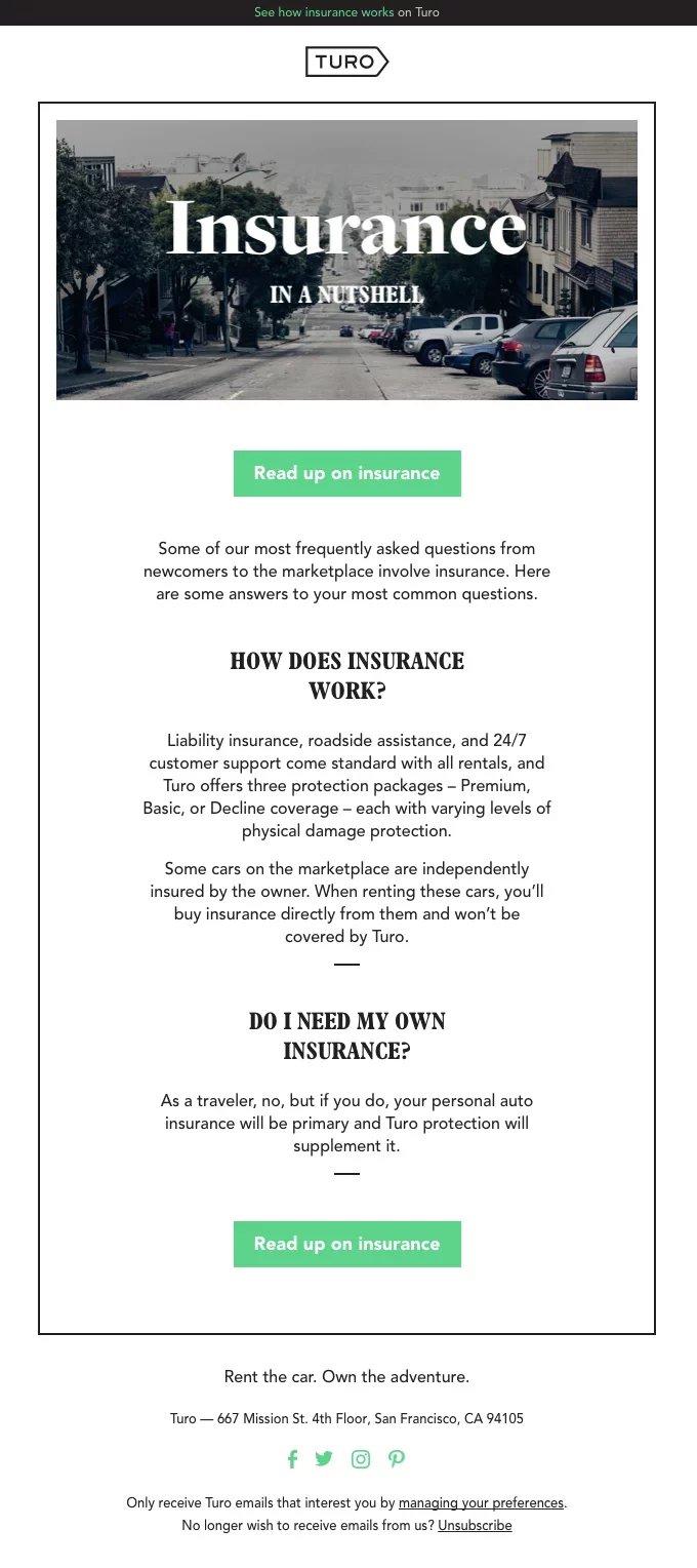 Turo newsletter template