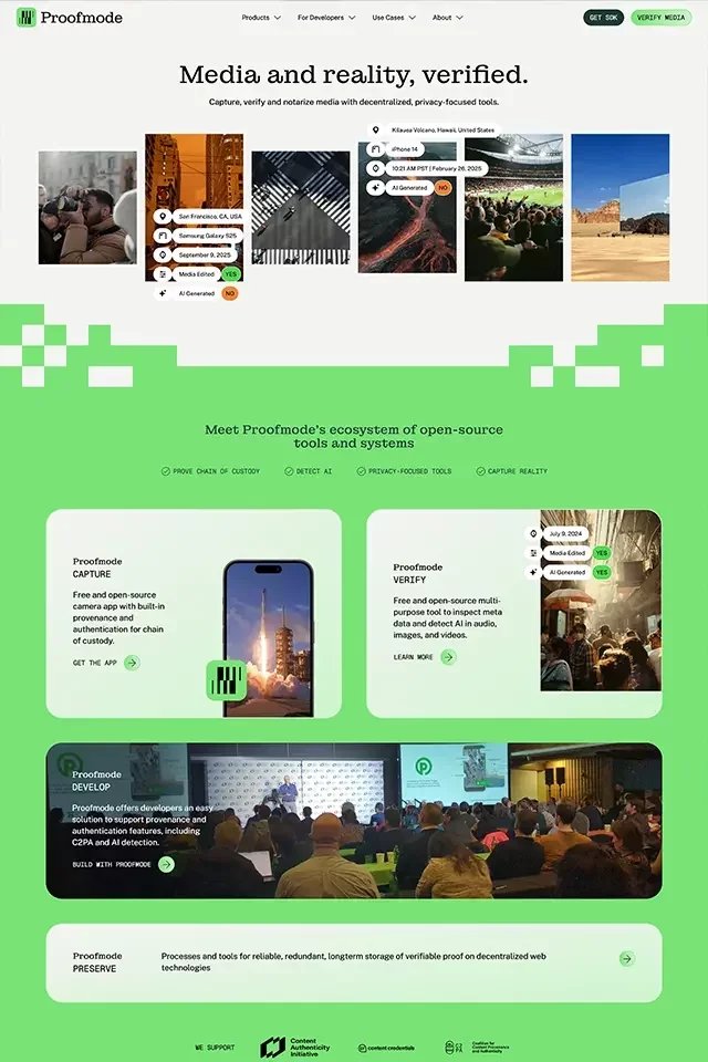 Proofmode landing page