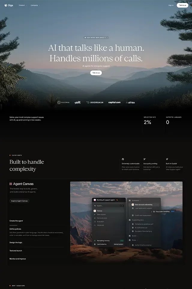 Giga landing page